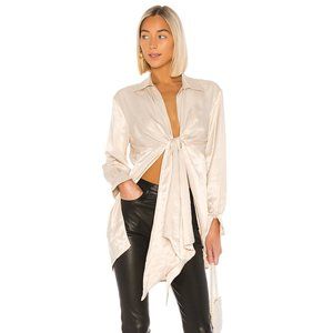 🆕 Lovers + Friends Cropped Tie Front Blouse -XS